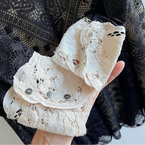 Free People  Talk that Talk Peter Pan Collar Fit and Flare Lace Dress - Picture 3 of 16